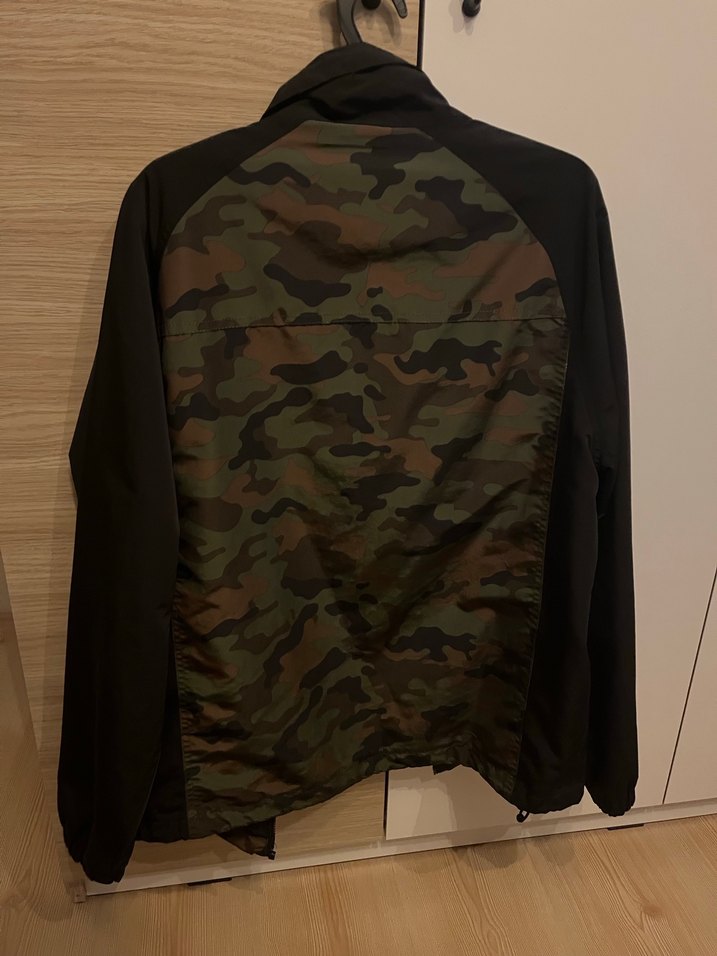 Unisex Kamuflaj Desenli Siyah Midi Yağmurluk - Görsel 3