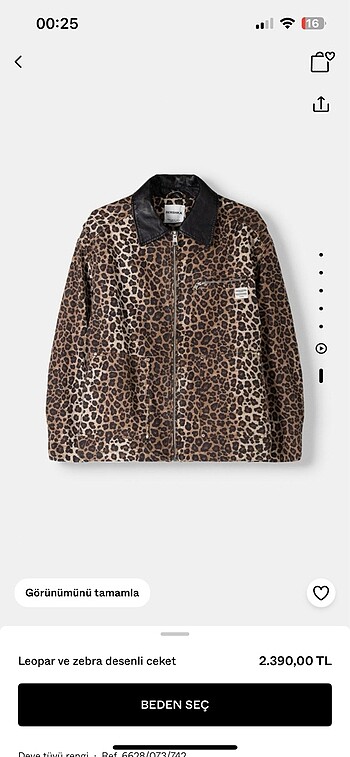 BERSHKA LEOPAR CEKET