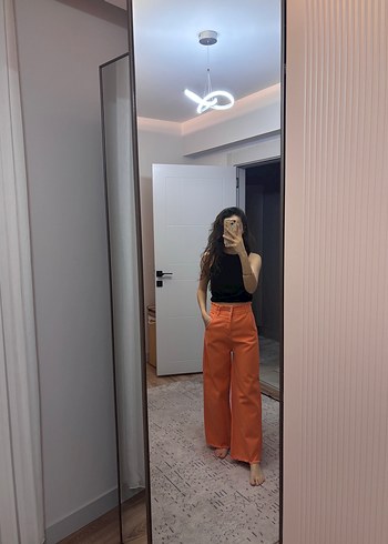 s Beden turuncu Renk Kadın Pantolon