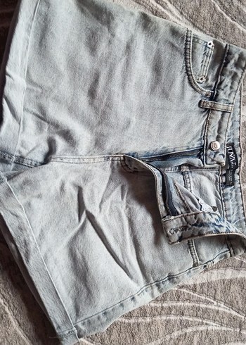 Kadın açık mavi Mini Jean Şort - Görsel 2