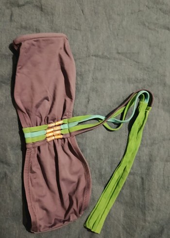 Kadın Çok Renkli Bağcıklı Mini Bikini Üstü - Görsel 4