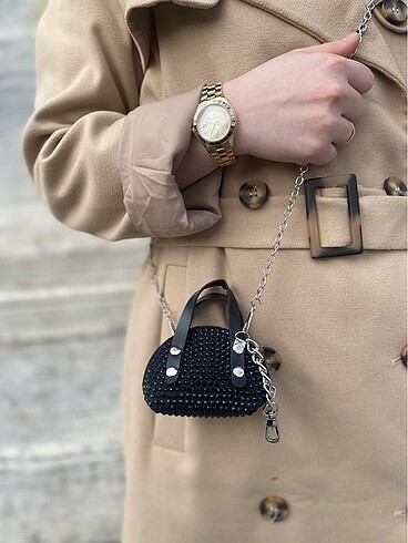 Stradivarius Kadın mini taşlı cüzdan charm
