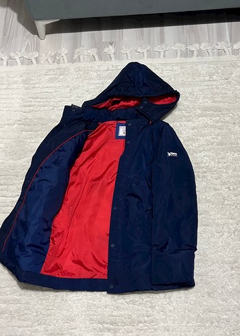 Erkek Lacivert Kapüşonlu Düğmeli Mont - Görsel 4