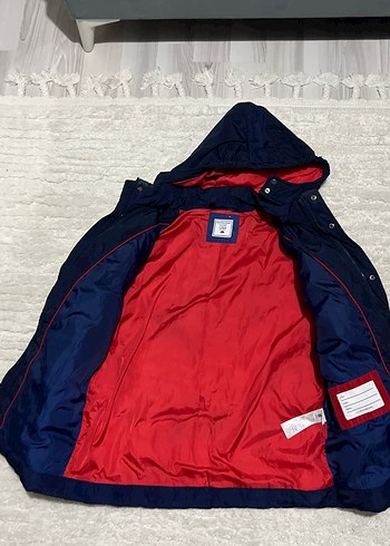 Erkek Lacivert Kapüşonlu Düğmeli Mont - Görsel 2