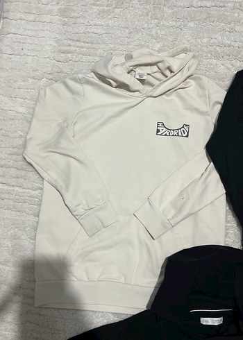 Siyah Kapüşonlu Erkek çocuk Sweatshirt - Görsel 4