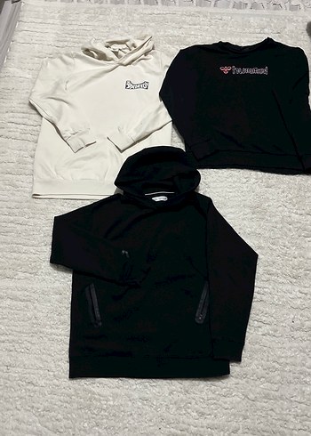 Siyah Kapüşonlu Erkek çocuk Sweatshirt - Görsel 6