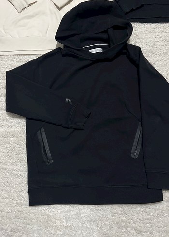 Siyah Kapüşonlu Erkek çocuk Sweatshirt - Görsel 2