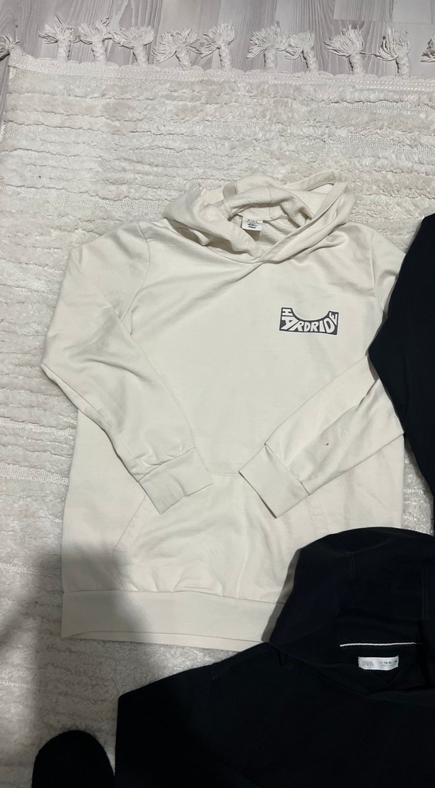 Siyah Kapüşonlu Erkek çocuk Sweatshirt - Görsel 4