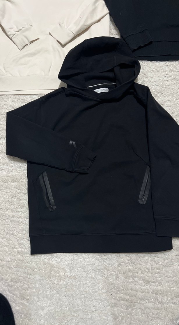 Siyah Kapüşonlu Erkek çocuk Sweatshirt - Görsel 2