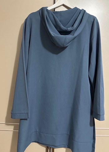 Armine ARMİNE TREND Mavi Kadın Uzun Kollu Kapüşonlu Tunik