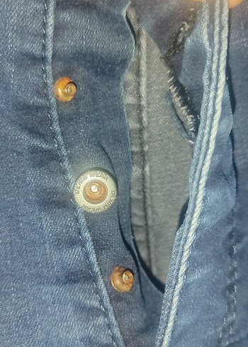 Düğmeli Lacivert Erkek Denim Jean - Görsel 7