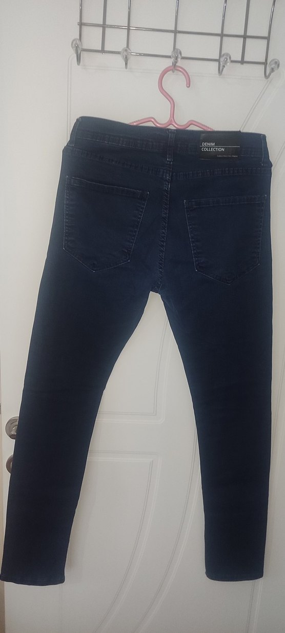 Düğmeli Lacivert Erkek Denim Jean - Görsel 2