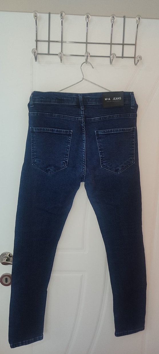 Erkek Lacivert Dar Kesim Denim Pantolon - Görsel 2