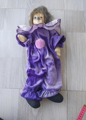 Porselen Mor Palyaço Figürin - Görsel 3