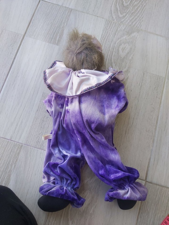 Porselen Mor Palyaço Figürin - Görsel 4