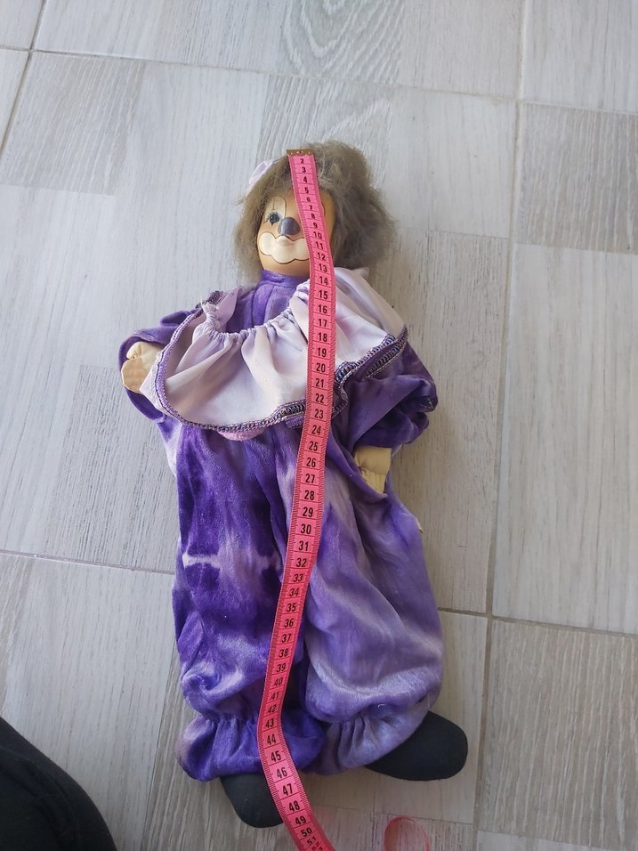 Porselen Mor Palyaço Figürin - Görsel 5