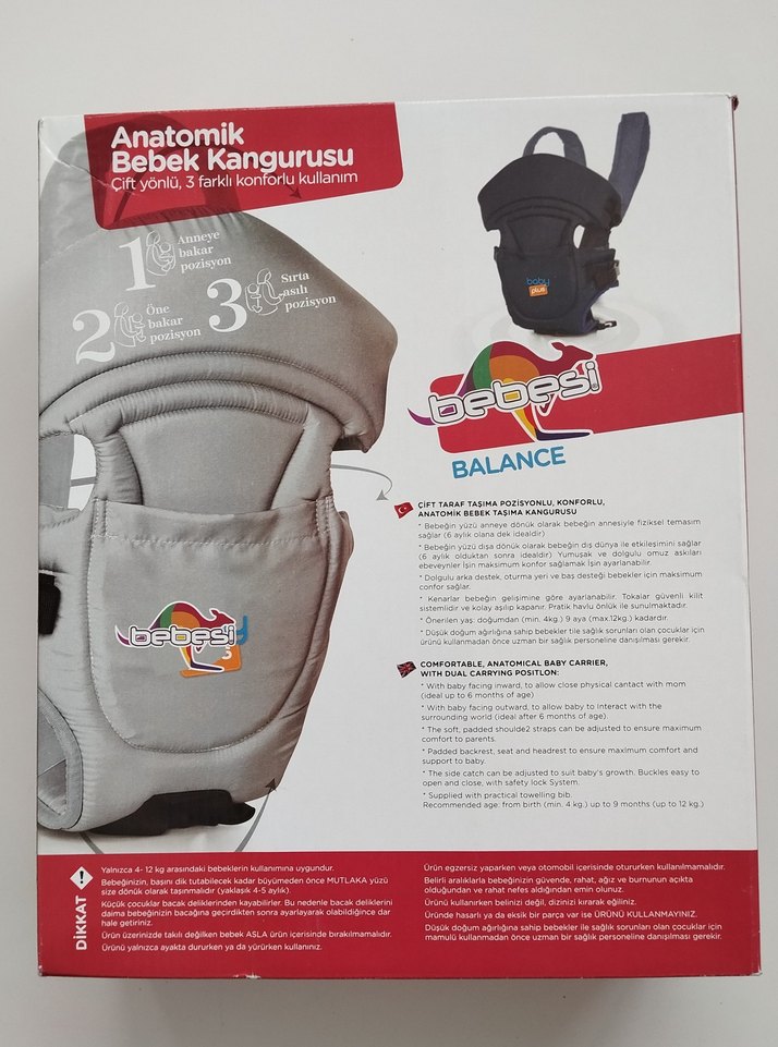 Bebesi Balance Anatomik Bebek Kangurusu Kırmızı - Görsel 2