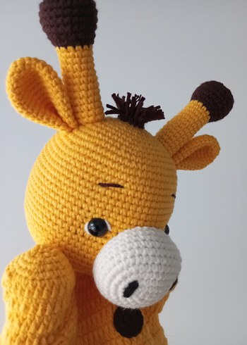 amigurumi zürafa el kuklası - Görsel 5
