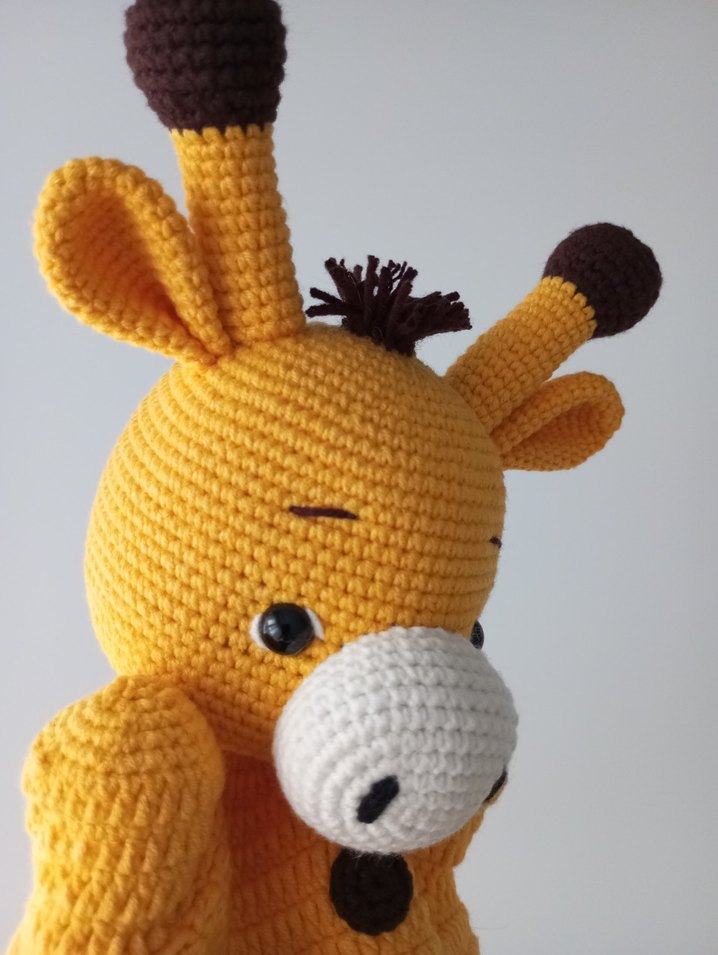 amigurumi zürafa el kuklası - Görsel 5