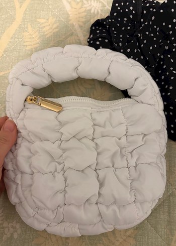 Beyaz Fermuarlı Kadın Omuz Çantası - Görsel 3