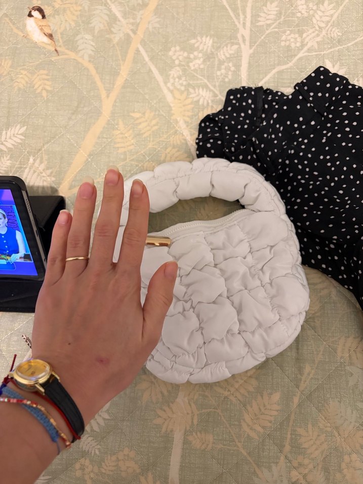 Beyaz Fermuarlı Kadın Omuz Çantası - Görsel 2