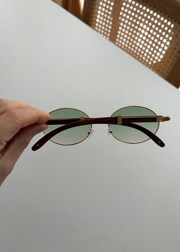 Bej Transparan Yuvarlak Kadın Güneş Gözlüğü - Görsel 2