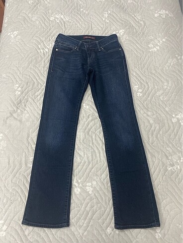 Düşük bel flare mavi jean