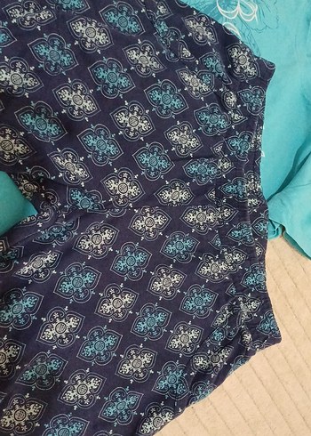 s Beden mavi Renk Mavi Baskılı Kadın Pijama Takımı