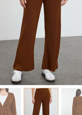 Kahverengi Kadın ikili triko takım - Görsel 4