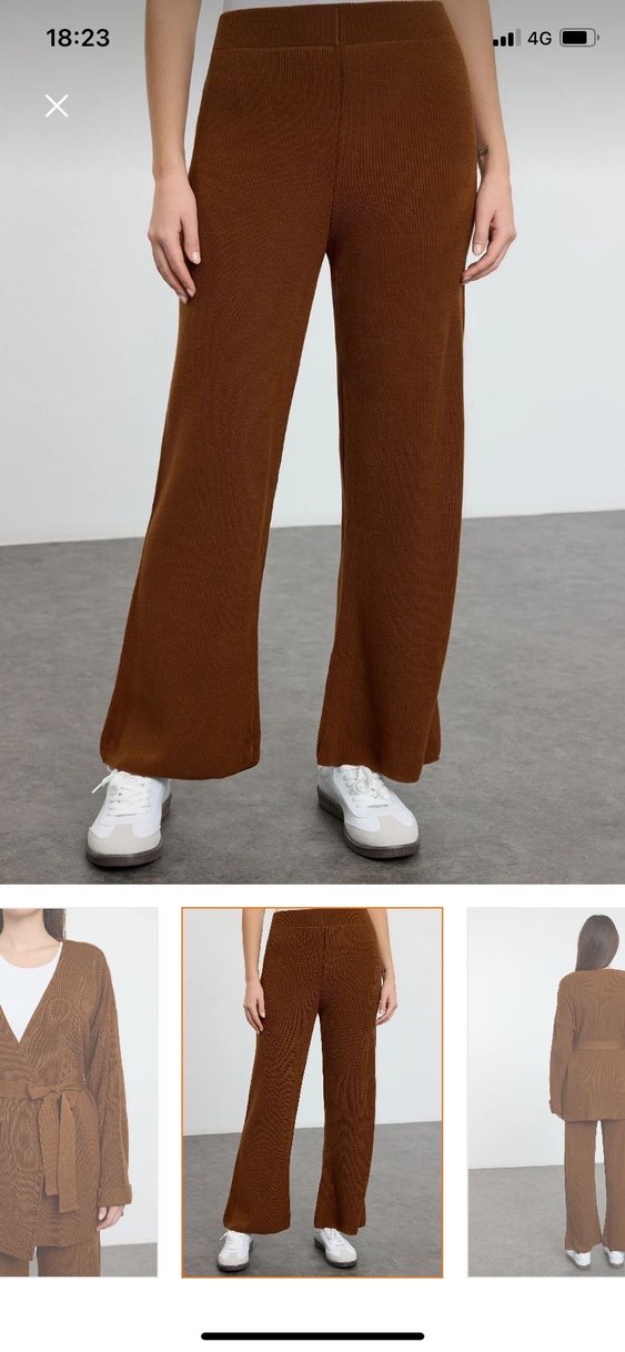 Kahverengi Kadın ikili triko takım - Görsel 4