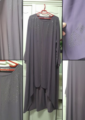 Zümra moda 56 beden Lila renk tesettur abiye
