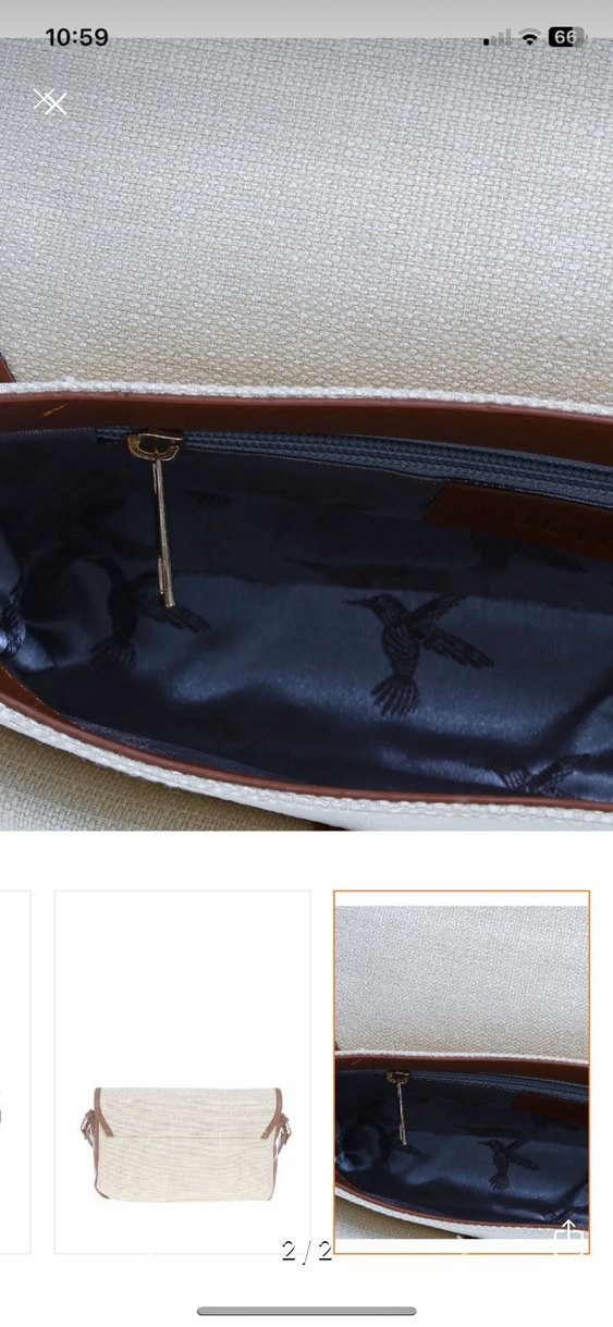 Bej Deri Kemer Detaylı Kadın Çanta - Görsel 2