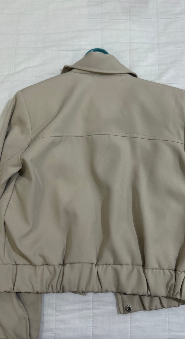 Düğmeli Bej Midi Kadın Ceket - Görsel 4