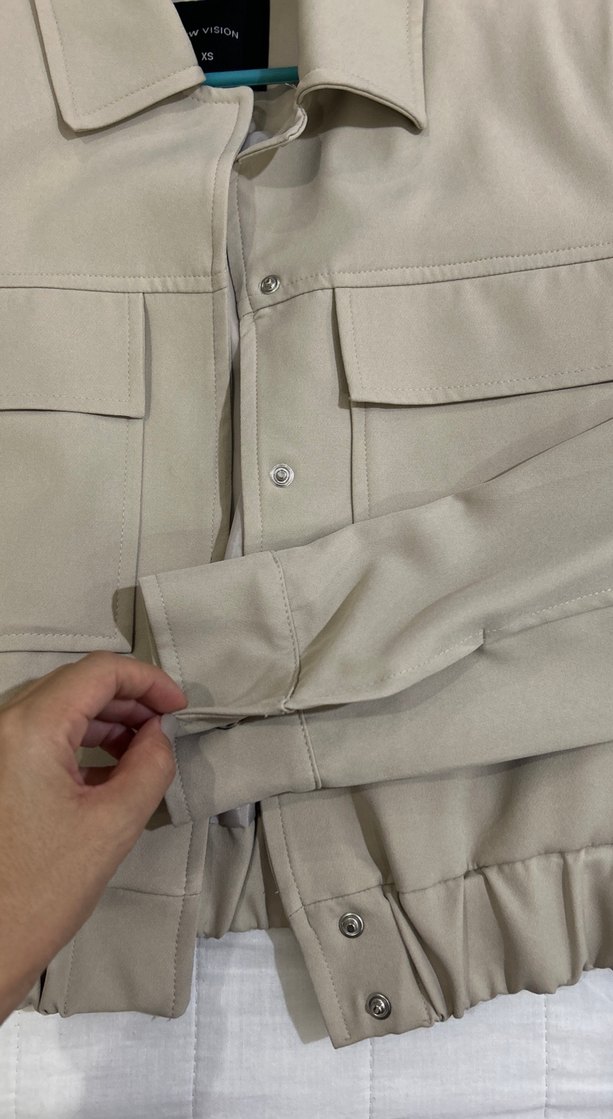 Düğmeli Bej Midi Kadın Ceket - Görsel 2