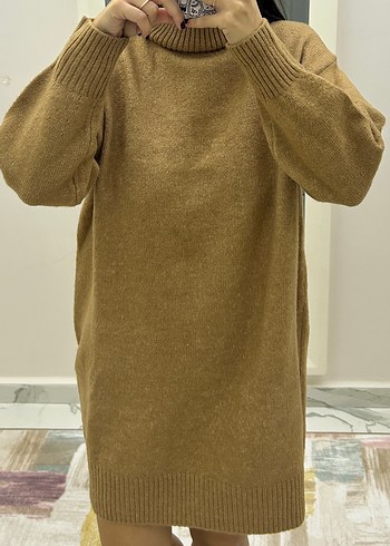 Mango Oversize Camel Triko Elbise