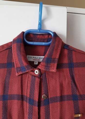 Bordo Ekoseli U.S. Polo Assn. Kadın Gömlek