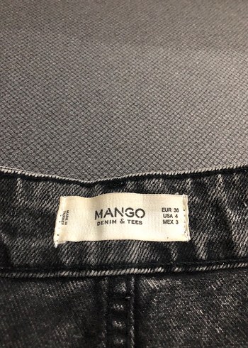 Gri Loose Fit Mini Denim Şort - Görsel 3