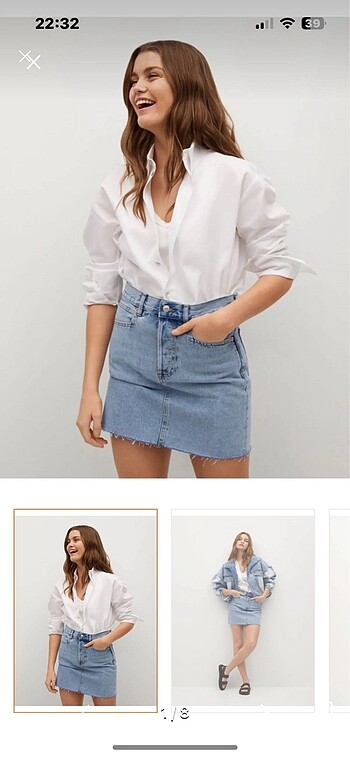 Mango etiketli jean etek m beden