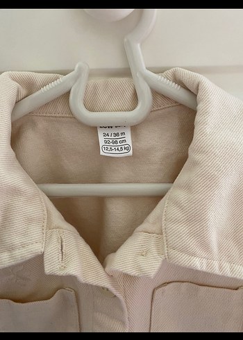 Kız Çocuk Bej Keten Düğmeli Ceket - Görsel 3