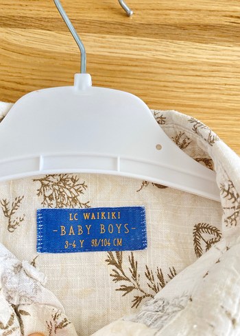 Bej Desenli Uzun Kollu Keten Erkek Gömlek - Görsel 3