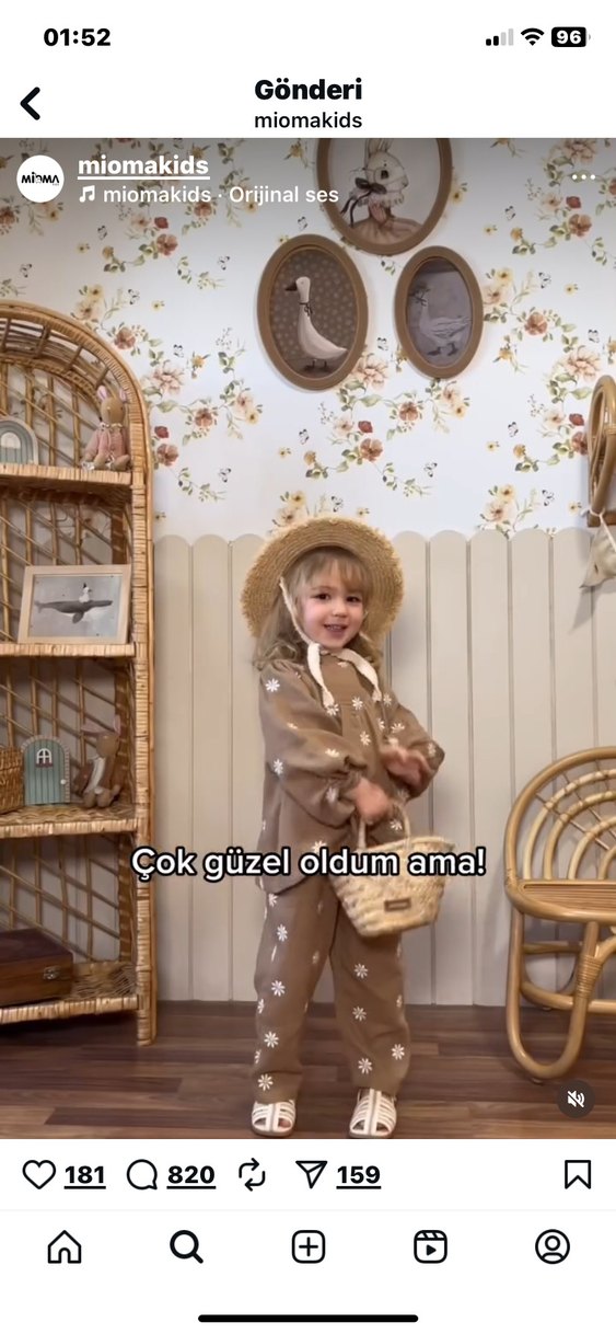 Kız Bebek Nakışlı Bej Takım - Görsel 2