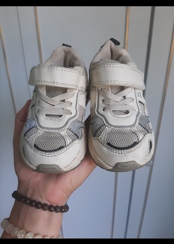 Kız Çocuk Gri Beyaz Cırtcırtlı Spor Ayakkabı - Görsel 3