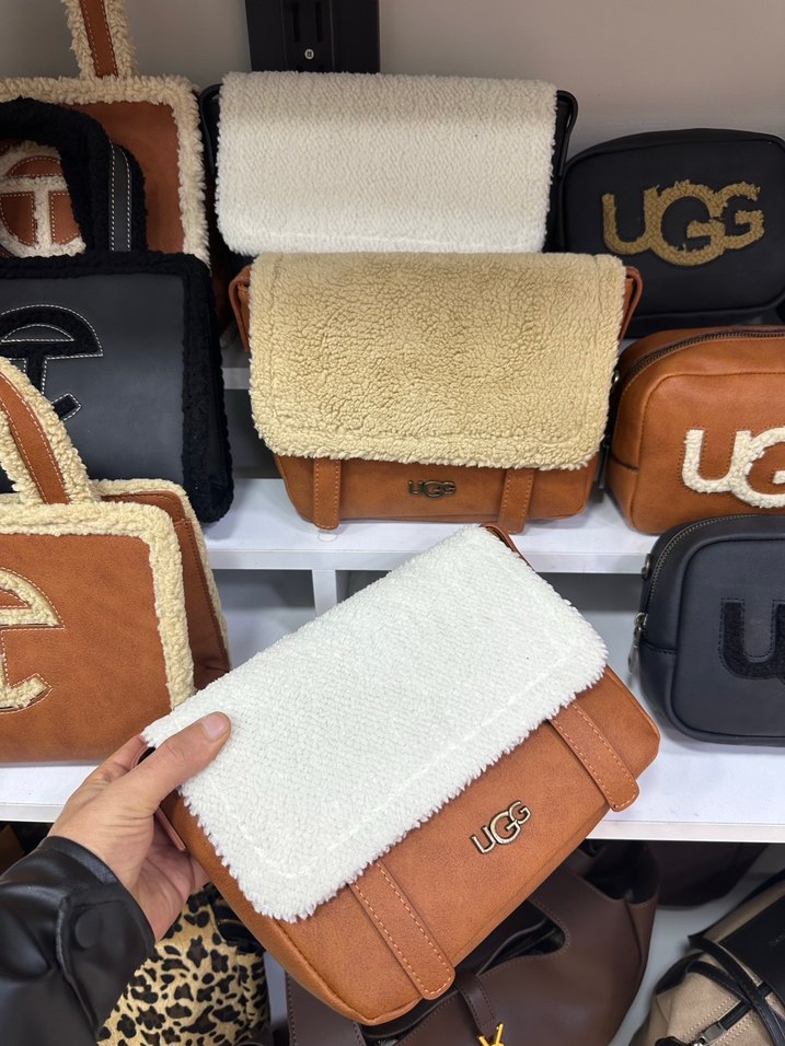 Ugg Kürk Detaylı Kahverengi Süet Kadın Çanta - Görsel 2
