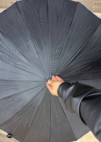 Klasik Siyah Tokalı Unisex Şemsiye - Görsel 3