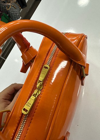 Parlak Turuncu Miu Miu Deri Kadın Çanta - Görsel 3