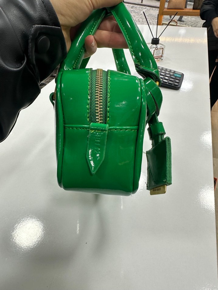 Parlak Yeşil Miu Miu Deri Kadın Çanta - Görsel 3