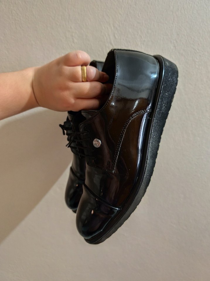 Parlak rugan Siyah Klasik Erkek Ayakkabı - Görsel 3