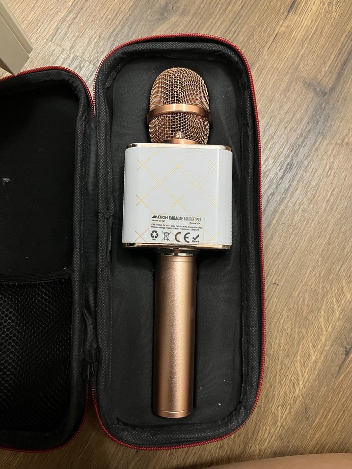 Kahverengi Taşınabilir Karaoke Mikrofonu - Görsel 2