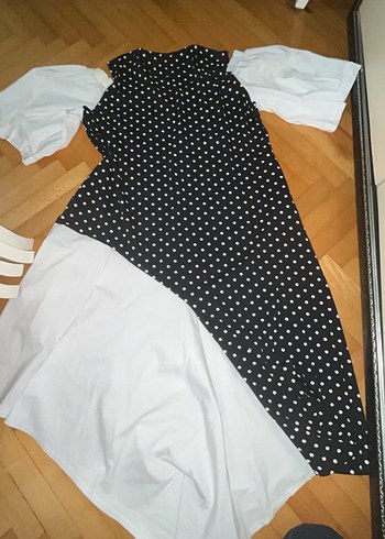 Puantiye Desenli Pamuk elbise - Görsel 2