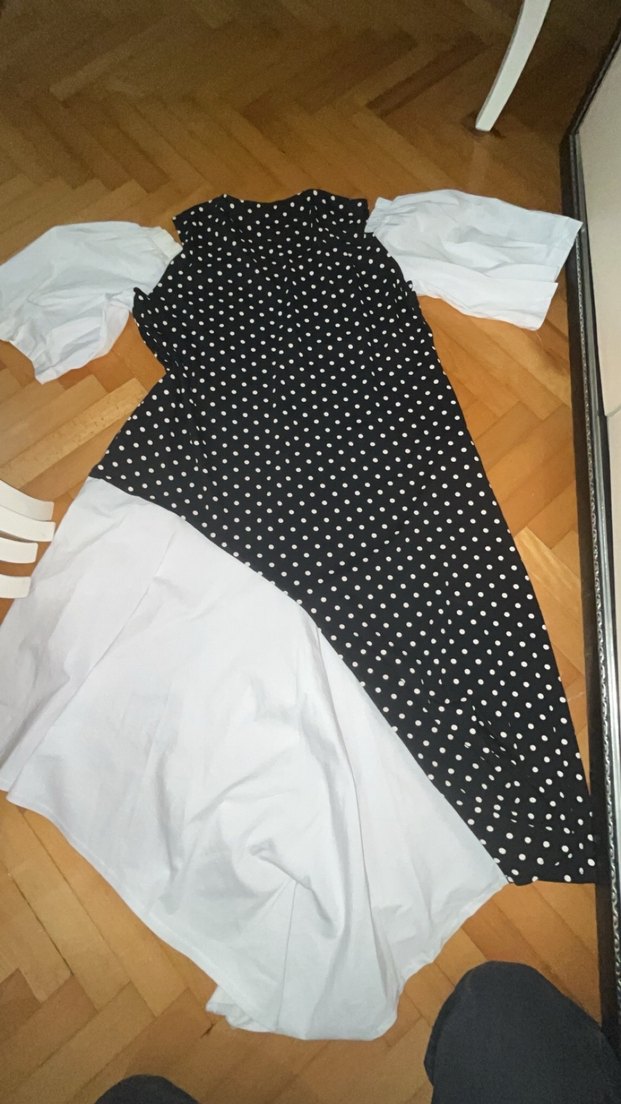 Puantiye Desenli Pamuk elbise - Görsel 2